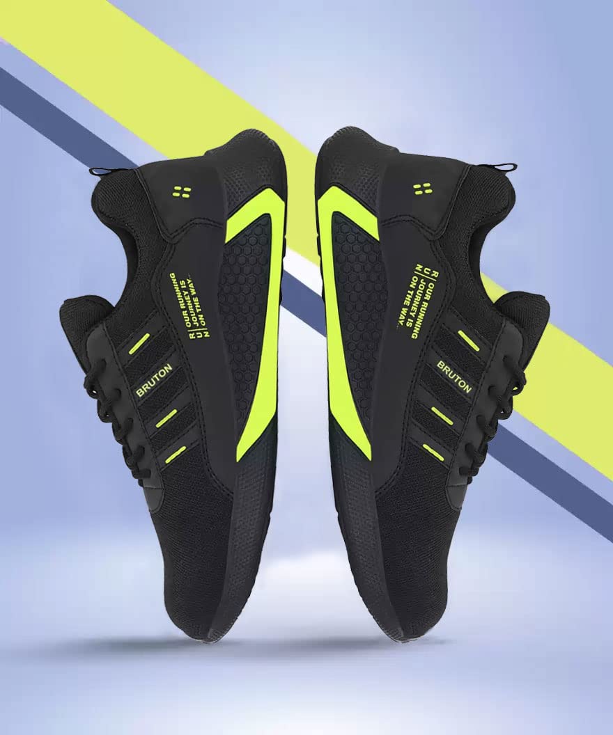 BRUTON Exclusive Trendy, Casual, Sports Shoes for Men, Running Shoes for Men (Black Grey, Size : 7)