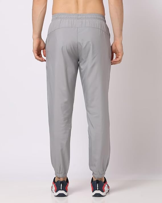 Mehrang Men's Athletic Track Pants, Blue with White Piping, Elastic Waist, Jogger Style