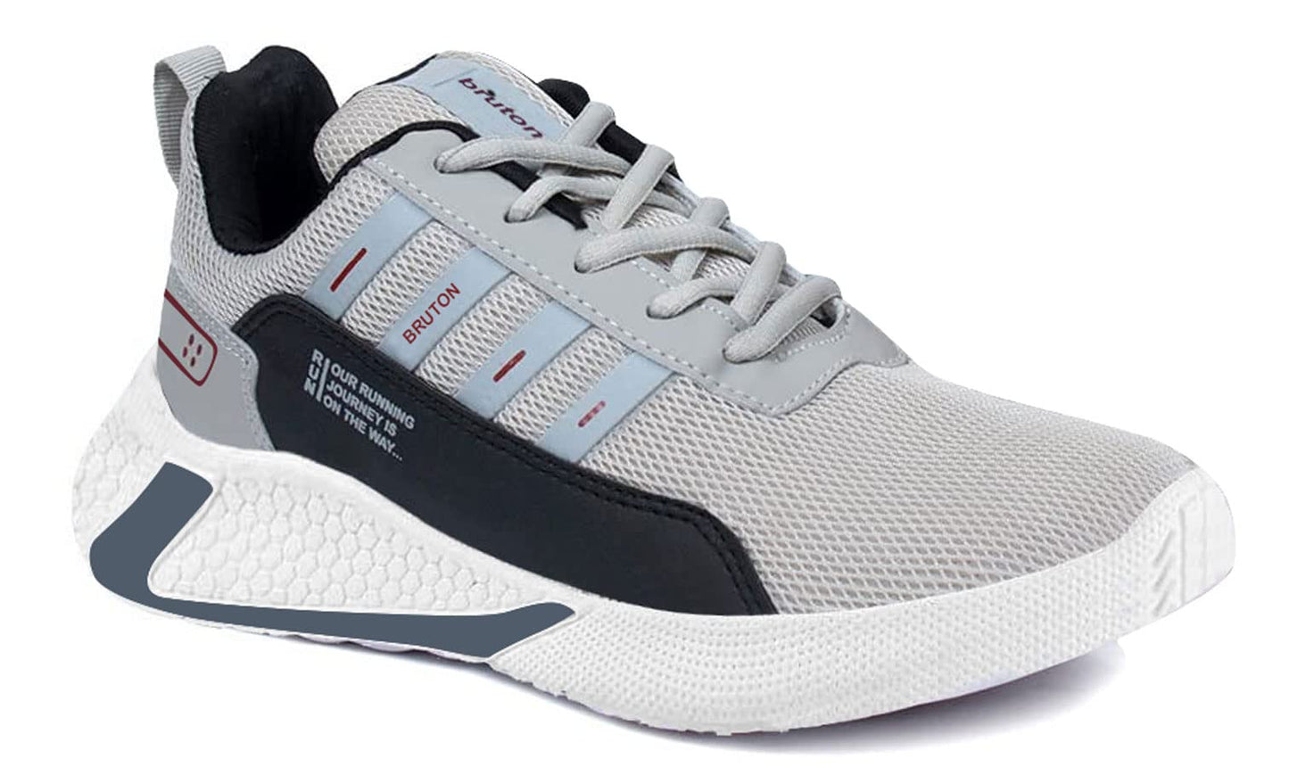 BRUTON Exclusive Trendy, Casual, Sports Shoes for Men, Running Shoes for Men (Black Grey, Size : 7)