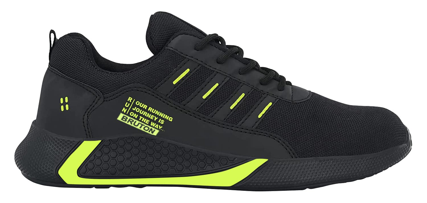 BRUTON Exclusive Trendy, Casual, Sports Shoes for Men, Running Shoes for Men (Black Grey, Size : 7)