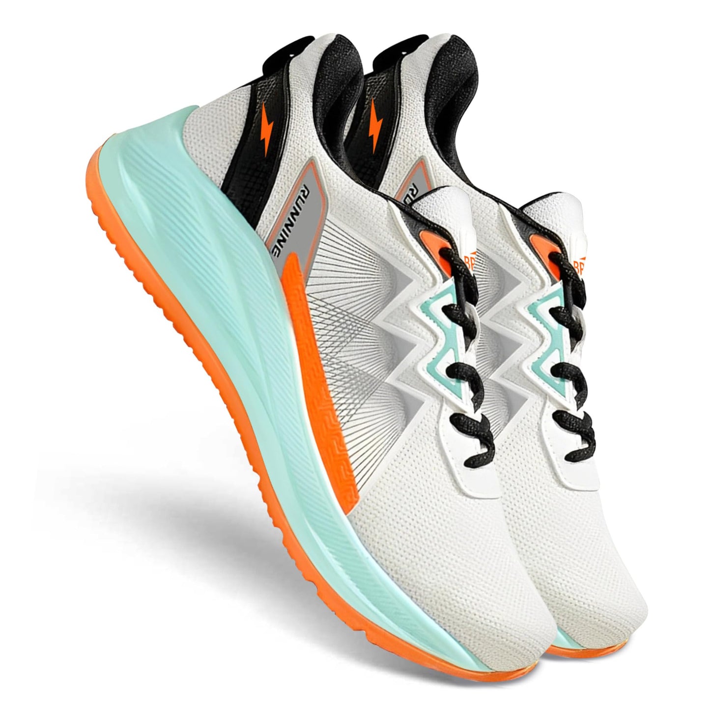 BRUTON EVA Lite Sport Shoes Running Shoes for Men- White, Size UK 6