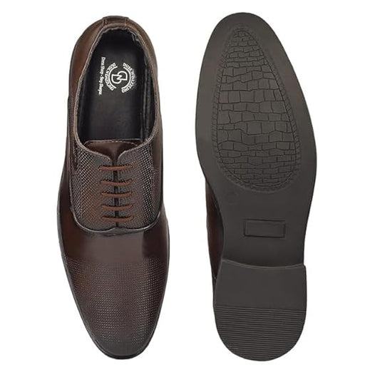 DUSK N DAZZLING Oxford Vegan Leather Shoes for Men, Formal Lace-Up, Handcrafted Shoes for Man Stylish, Premium Leather Office Wedding Footwear