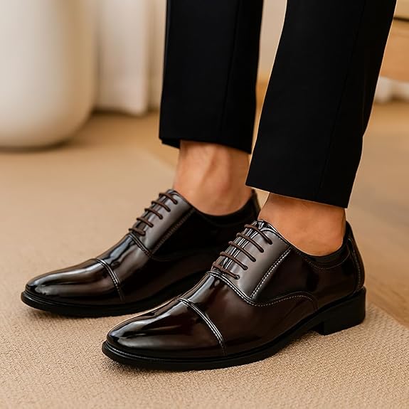 DUSK N DAZZLING Shoes for Men, Oxford Handcrafted Leather Formal Shoes, Premium Office & Dress Footwear