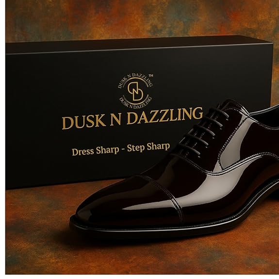 DUSK N DAZZLING Shoes for Men, Oxford Handcrafted Leather Formal Shoes, Premium Office & Dress Footwear