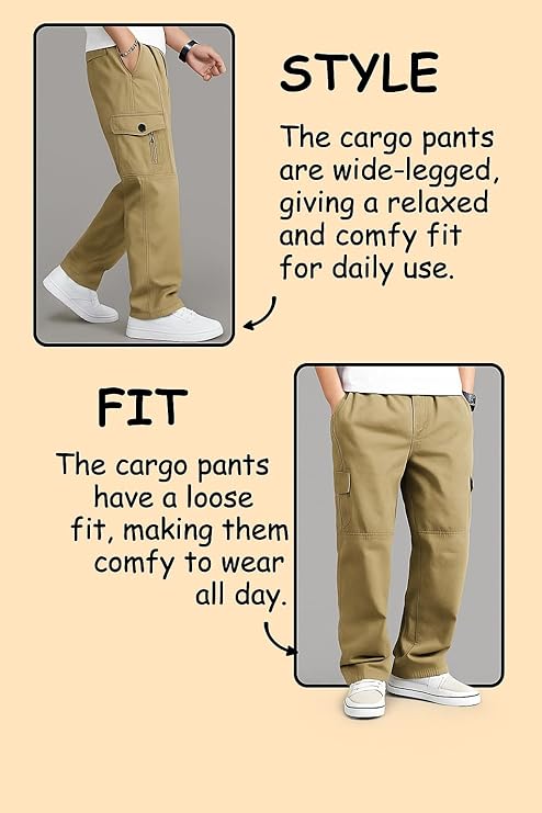 Lymio Men Cargo || Men Cargo Pants || Men Cargo Pants Cotton || Cargos for Men (Cargo-117-120)