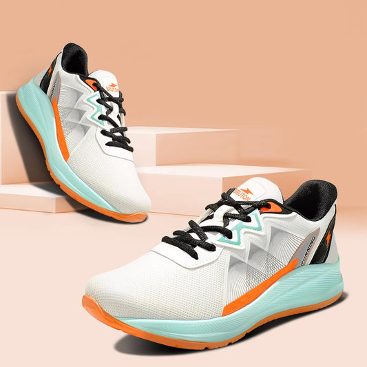 BRUTON EVA Lite Sport Shoes Running Shoes for Men- White, Size UK 6