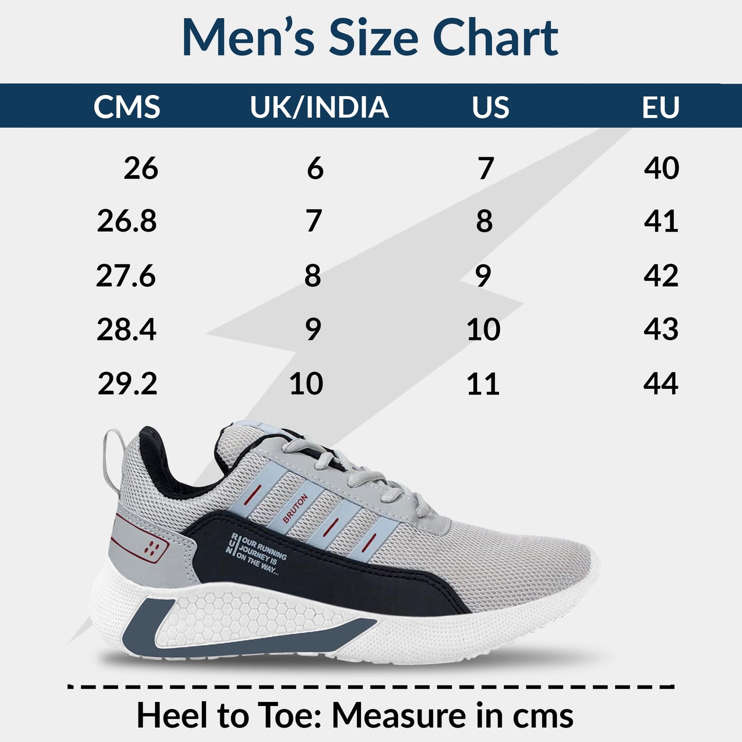 BRUTON Exclusive Trendy, Casual, Sports Shoes for Men, Running Shoes for Men (Black Grey, Size : 7)