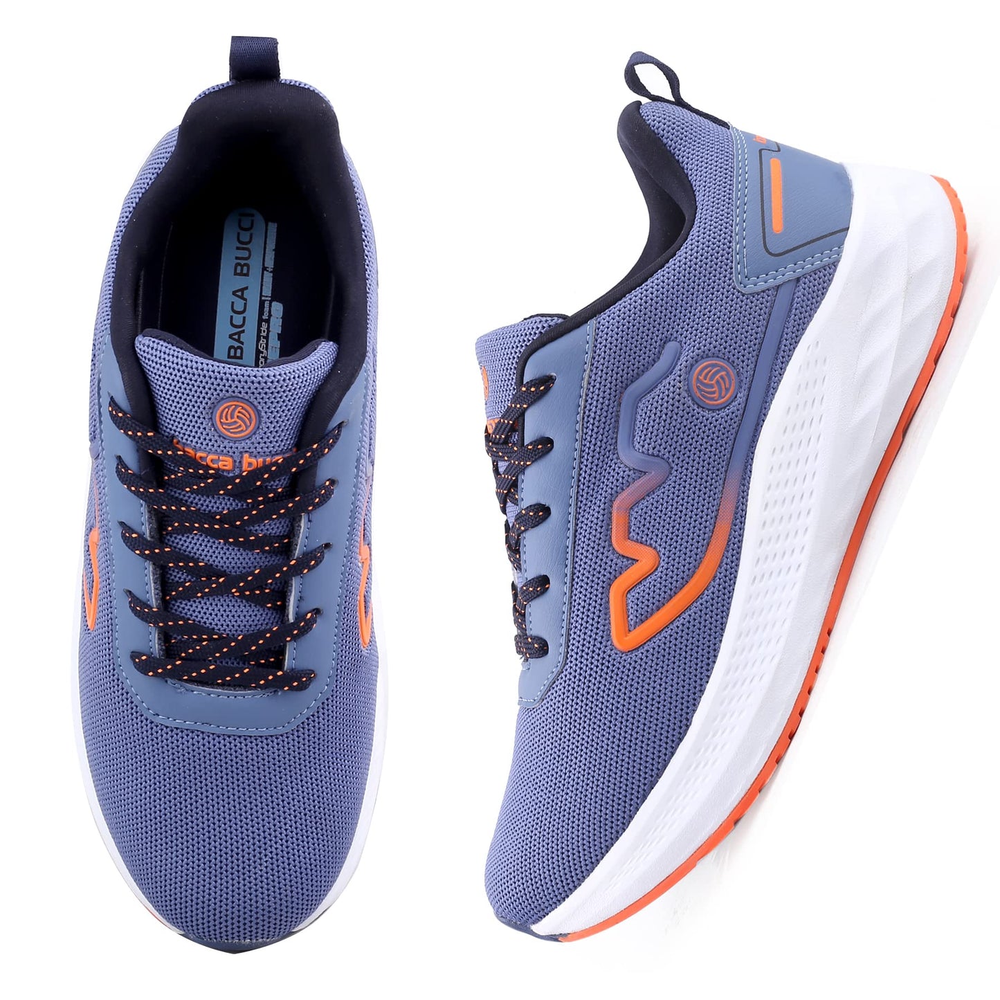 Bacca Bucci® Essential Your Everyday All Purpose Walking Running Casual Shoes for Men -Blue, Size UK6